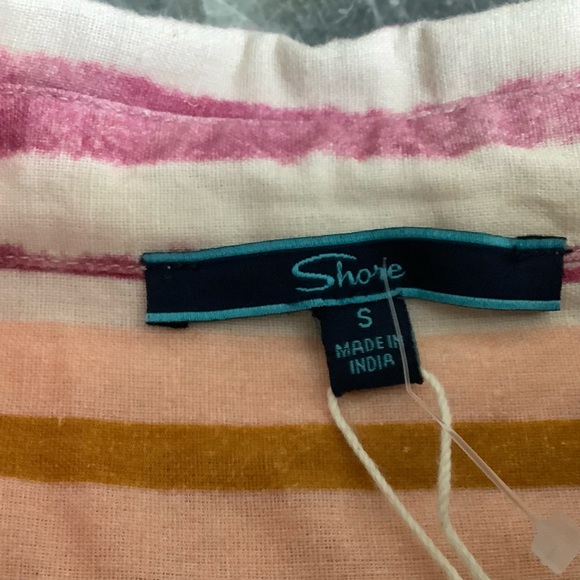 Shade & Shore Casual striped, cropped shirt button up size Small. NWT - Picture 5 of 8